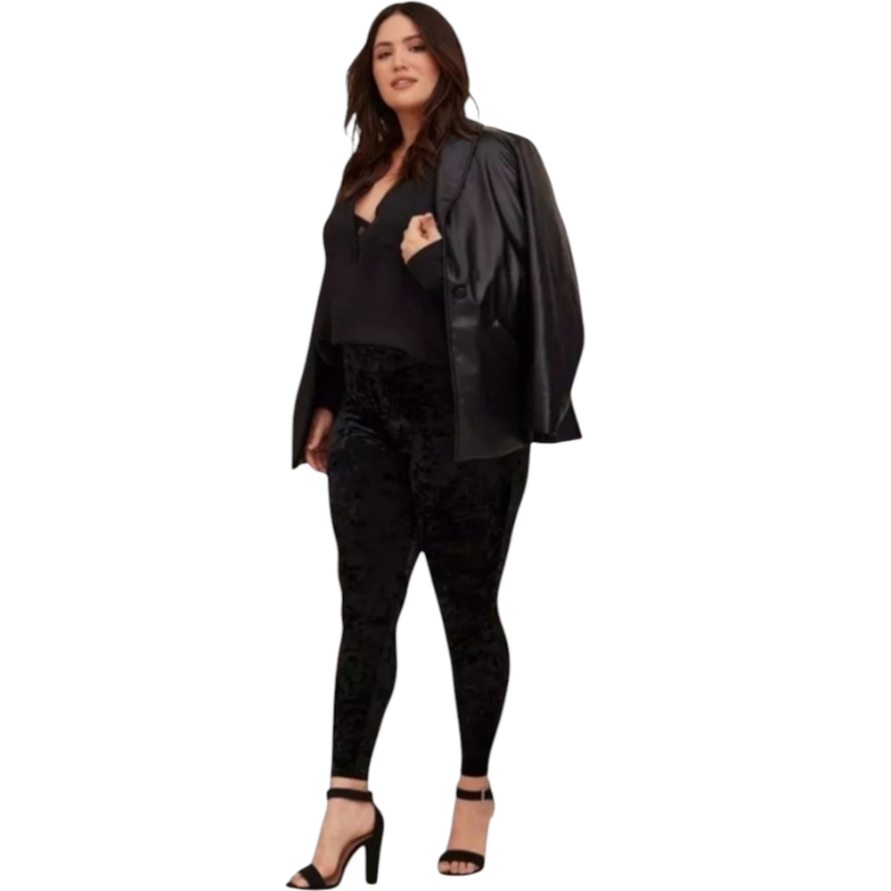 Torrid Crushed Velvet Full Length Leggings Signature Waist Sz 5X